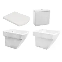 Kit inodoro corto + asiento + deposito + bidet Hall