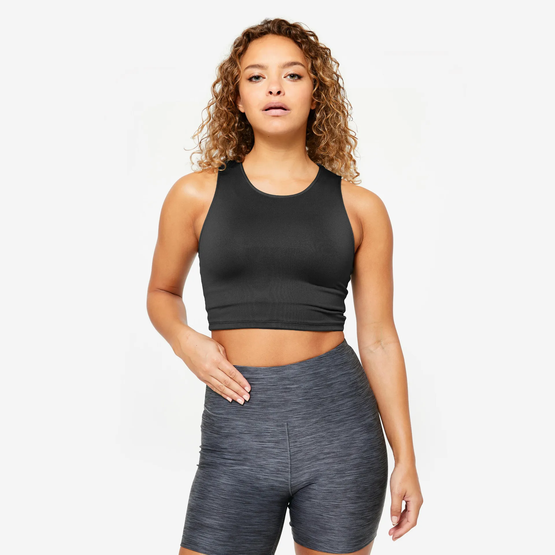 DOMYOS Dámské fitness tílko Crop top