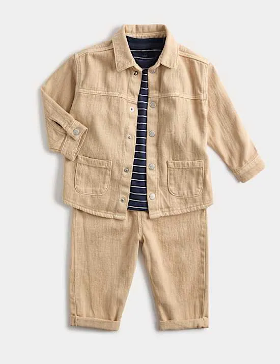 3 Piece Cotton Rich Jacket Outfit (0-6 Years)