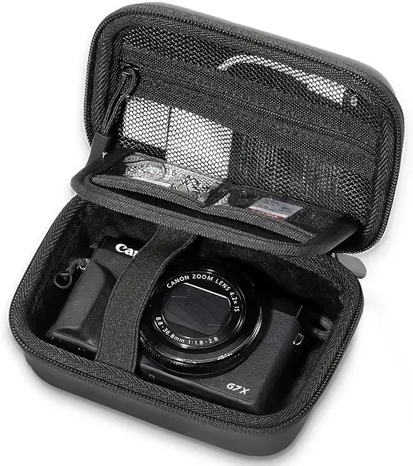 ProCase Hard Shell Digital Camera Case for Canon G7X Mark III, Sony Cybershot, PowerShot SX740, Ricoh GR III, Kodak Pixpro, Compact Small Cameras Travel Carrying Storage Bag Fathers Day Gift-Black