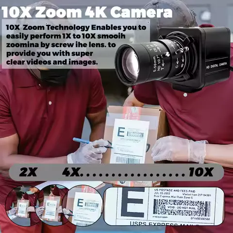 WGWK 4K CMOS POE Digital Live Stream Camera 3/4/5/8MP HD Security Protection Webcam Industrial 2.1/5-100mm Manual Varifocal Lens