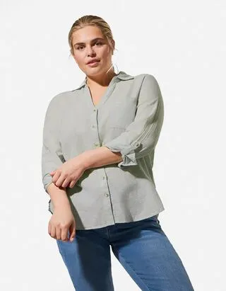 Blusa - Taschina sul petto - Cachi