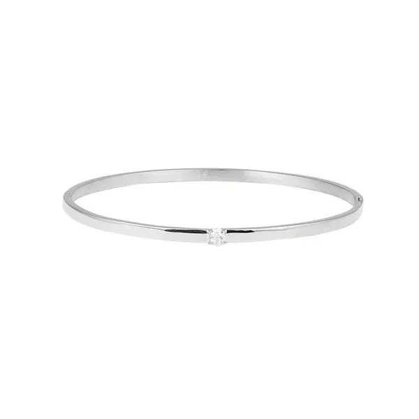 Nisrine Silver Large Bangle