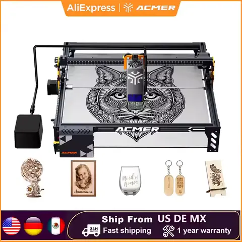 ACMER P1 S PRO 20W 10W 6W Laser Engraving Machine Support WiFi APP Control Woodworking Tools Engravable Wood Lacquered Metal