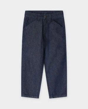 Donkerblauwe jeansbroek, baggy fit