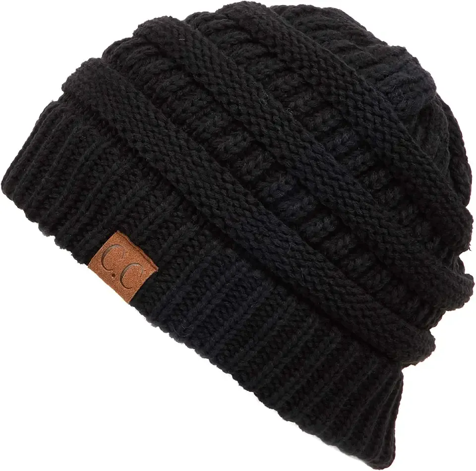 Trendy Warm Chunky Soft Stretch Cable Knit Beanie