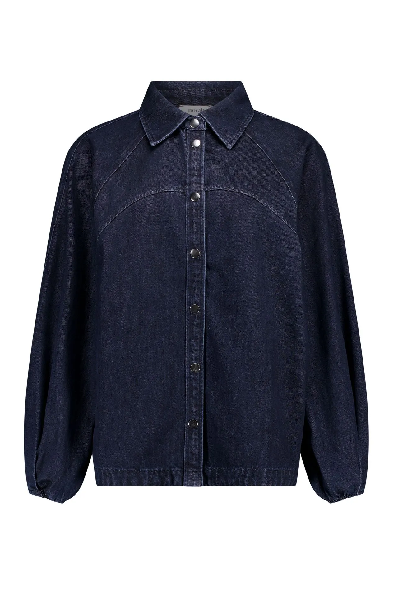 Donkerblauwe denim blouse