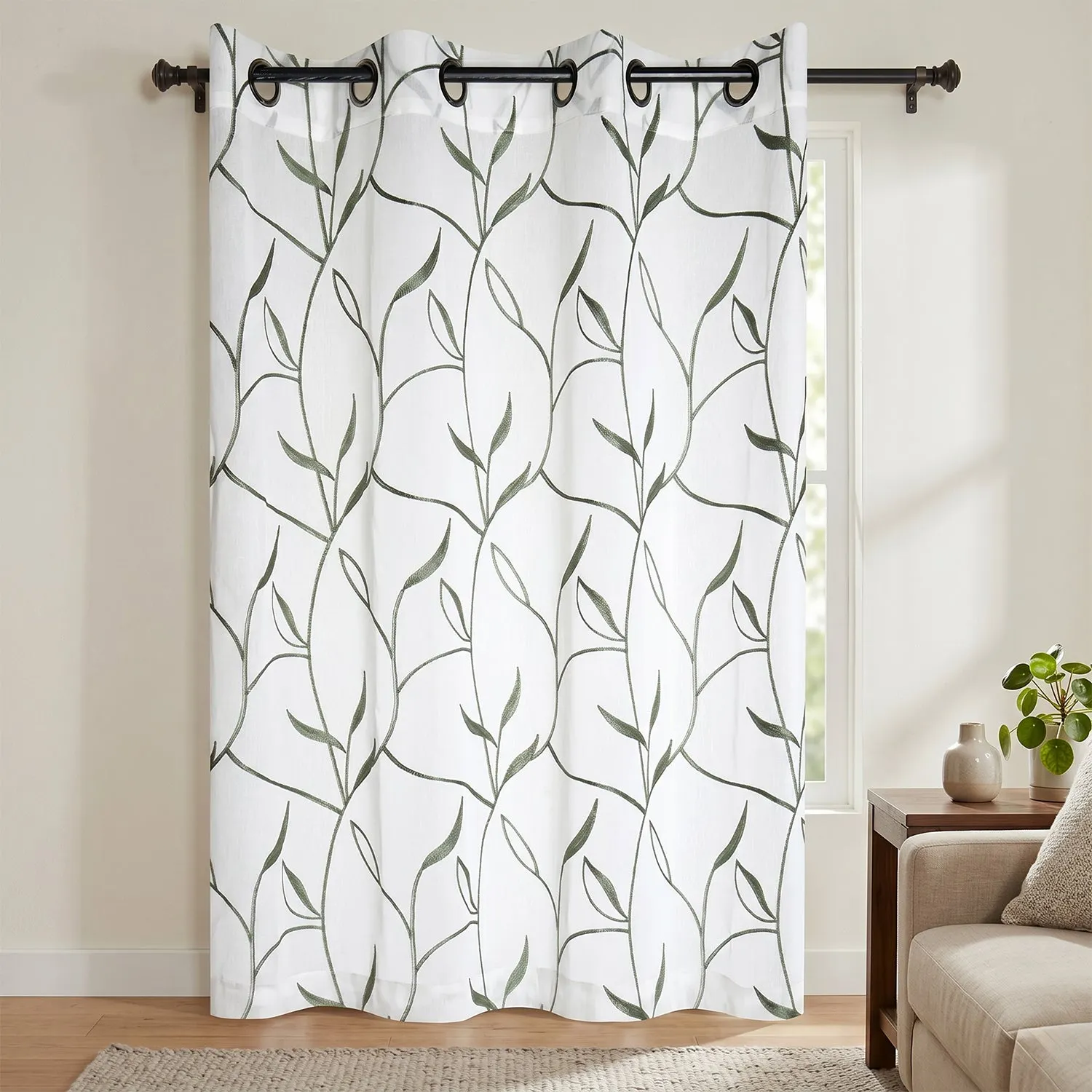 Tenda Acanthe con motivo floreale Verde h260x140 cm