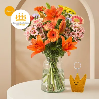 Kinderziekenhuizen van Oranje | Boeket met sleutelhanger
