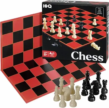 HI-Q Classic Chess Board Game – Educational Strategy Set for Kids, Adults & Beginners – Standard Style Pieces with Folding Board – Family Game Night – 2 Players