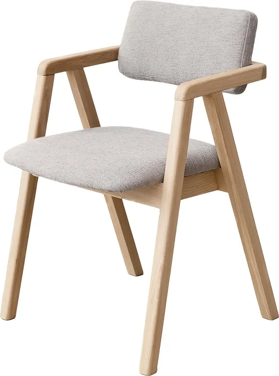 Nigel spisestol Hvitoljet, stoff Domino beige