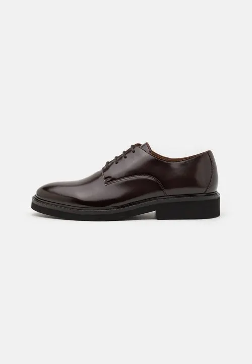 LEATHER - Pensko med snøring - dark brown