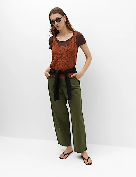 Pure Cotton Barrel Leg trouser
