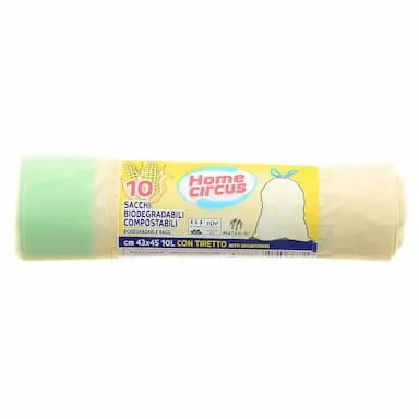 Sacchi Biodegradabili Compostabili Con Tiretto 43X45Cm 10Pz