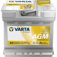VARTA Dynamic AGM A9 Autobatterien 550901054K262, A9, 12 V, 50 Ah, 540 A