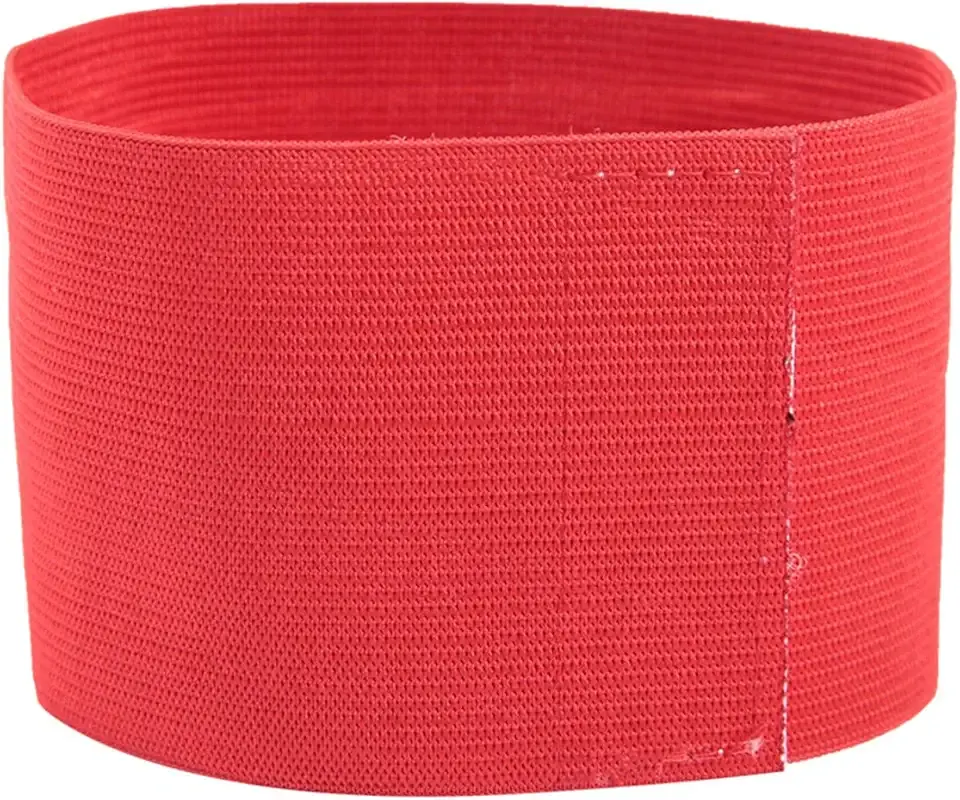 Soccer Armband, 5 Colors Outdoor Team Sports Groups Captain Armband Adjustable Player Bands (Red)