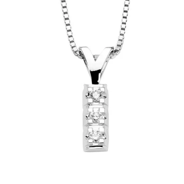 Diamantsmykke 585 Hvitt Gull 0,15 ct