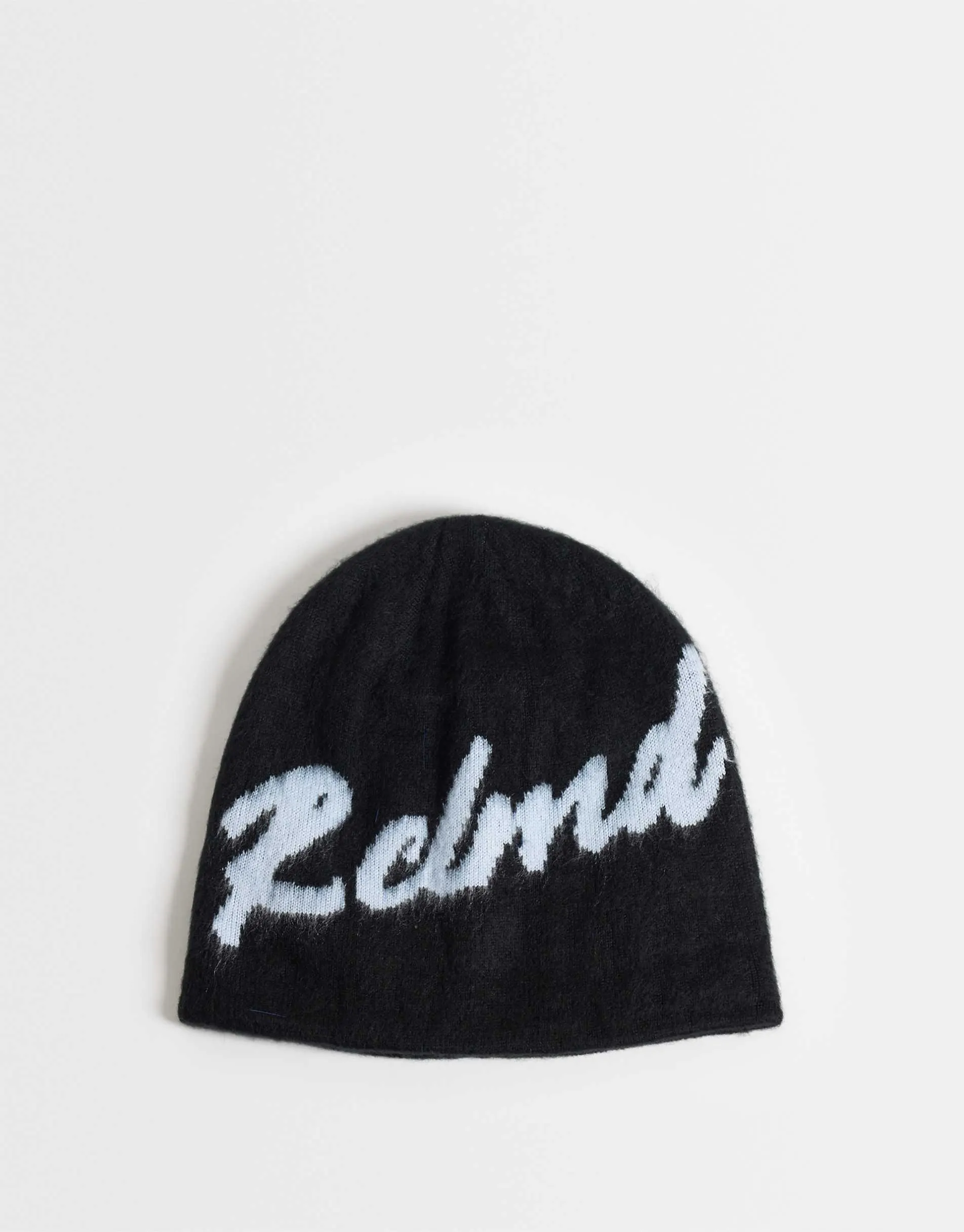 Reclaimed Vintage unisex skull beanie with branding in grey