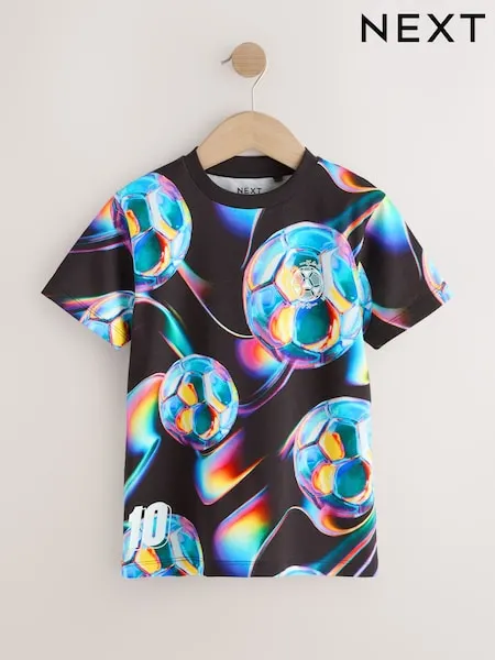 Black/Multi Short Sleeve Graphic T-Shirt (3-16yrs)