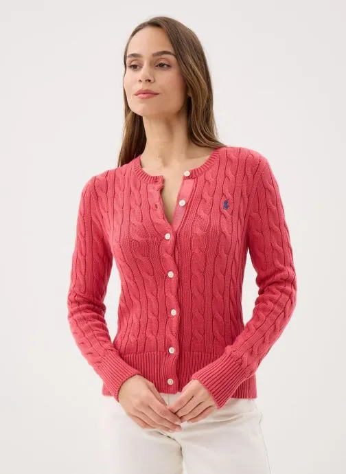 Vesten Cardigan torsadé en coton à col rond 211 dames rood
