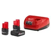 Milwaukee M12 REDLITHIUM 5.0Ah & 2.5Ah Battery Starter Kit 48-59-2452S
