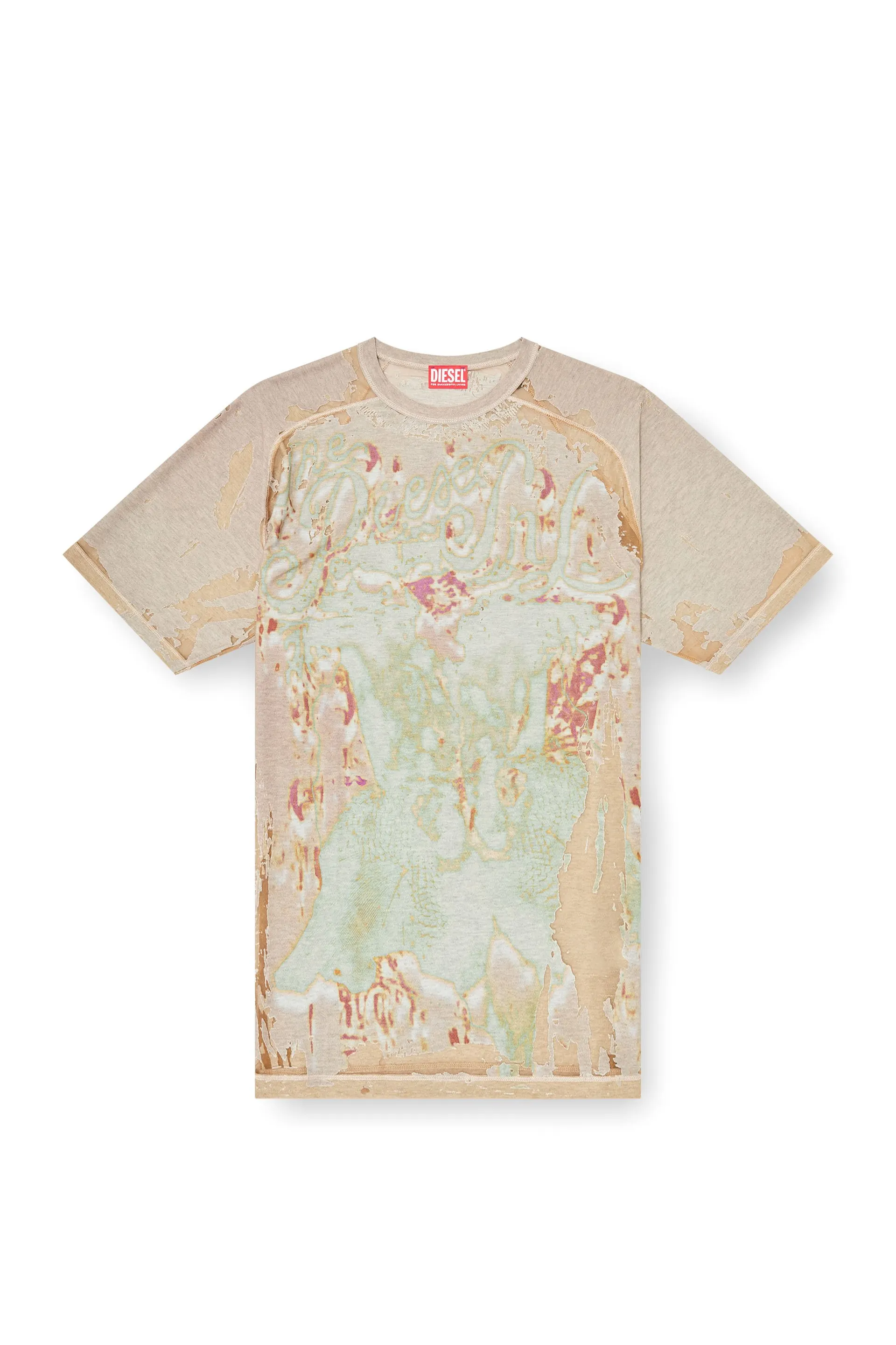 T-shirt in printed devoré jersey