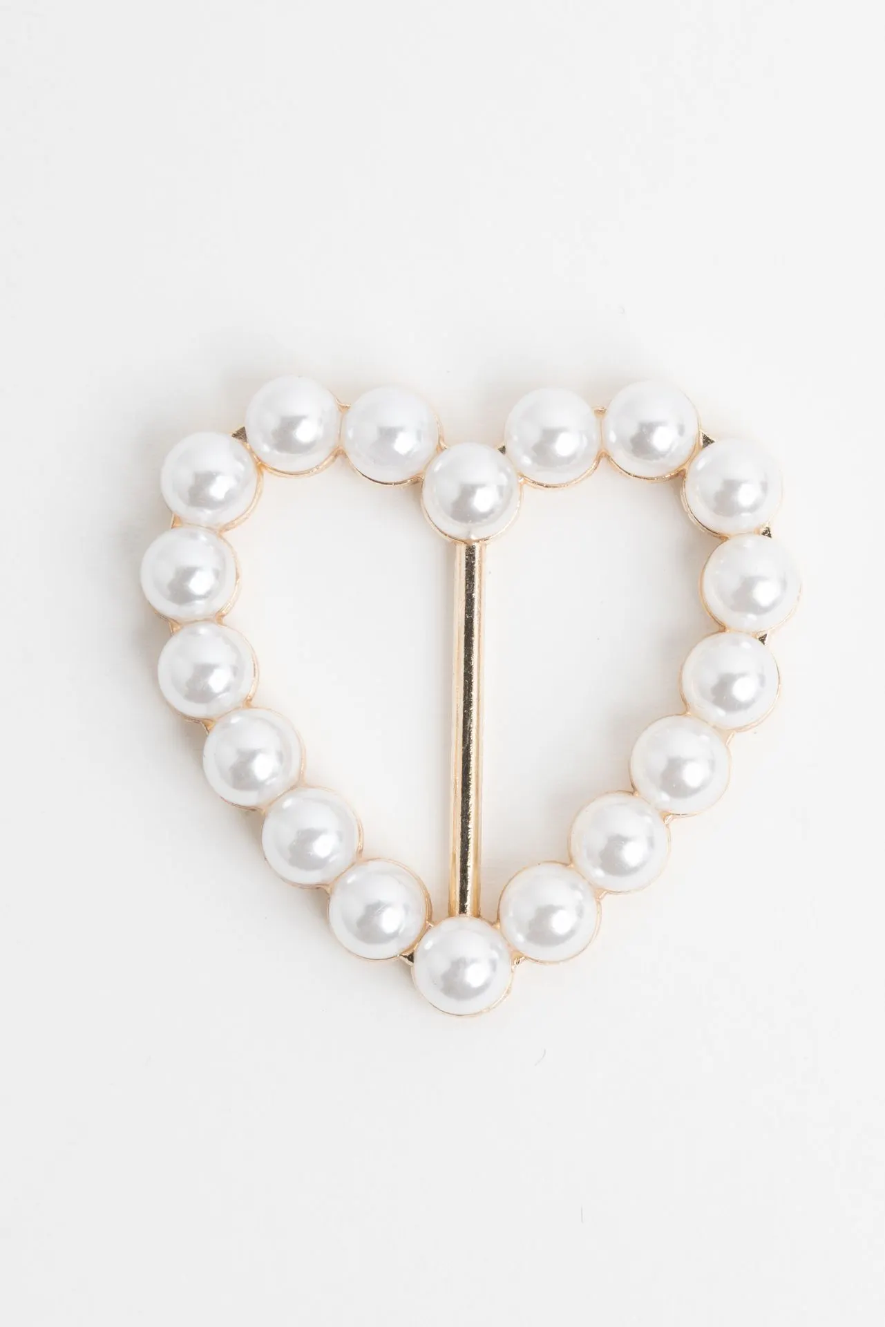 Sjaalring hartje van imitatieparels