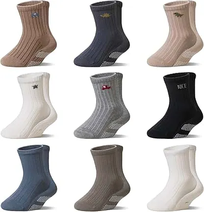 WEVIAS Baby Socks Toddler Grip Non Slip Cotton Crew Inf…