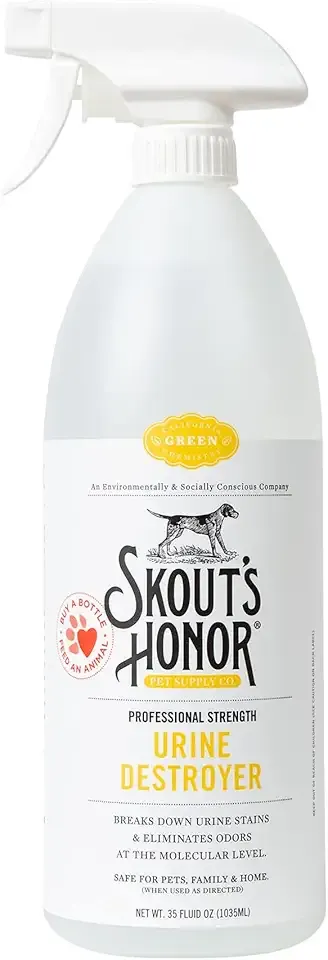 Skout's Honor Dog Urine Destroyer, Professional Strength, Plant-Powered, Cruelty-Free Urine Eliminator for Carpets and Indoor Living Spaces, 35 oz