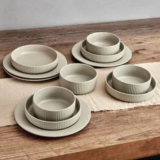 Pfaltzgraff Tranquility Cream Dinnerware Set, 12-piece