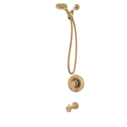 Meena Single Handle 4-Spray 4 in. Tub and Shower Faucet 1.75 GPM in. Bronzed Gold (Valve Included)