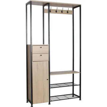 Mobile Ingresso in legno truciolare e metallo Nero Linea Hamilton