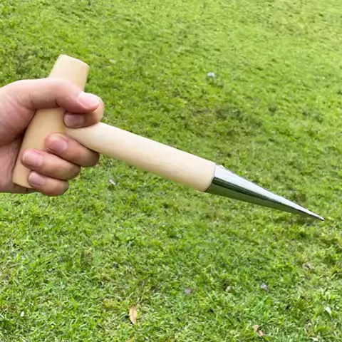 T-Wood Handle Hand Sow Dibbler Sowing Seeds Bulbs Digging Garden Dibber Planter Tool Transplanting Seed Dispenser Garden
