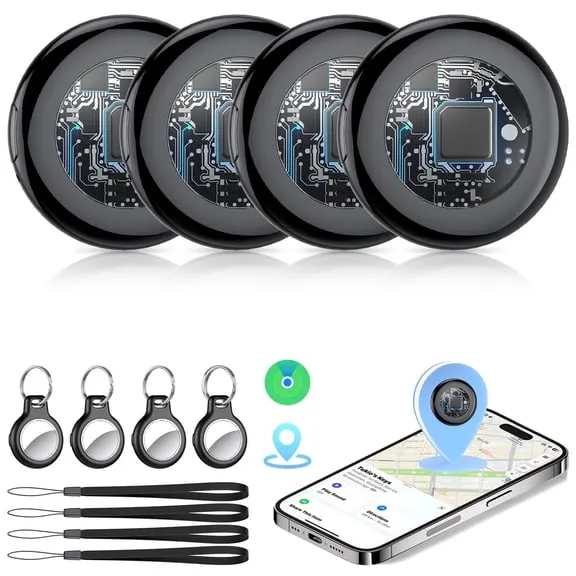 Best seller Bluetooth Tracker, Smart Air Tracker Tags-4 Pack, Key Finder and Item Locator Works with Apple Find My (iOS Only), with Protective Case/Key Ring/Lanyard, Tracker Tag for Keys/Luggage/Wallet, etc. $23.81