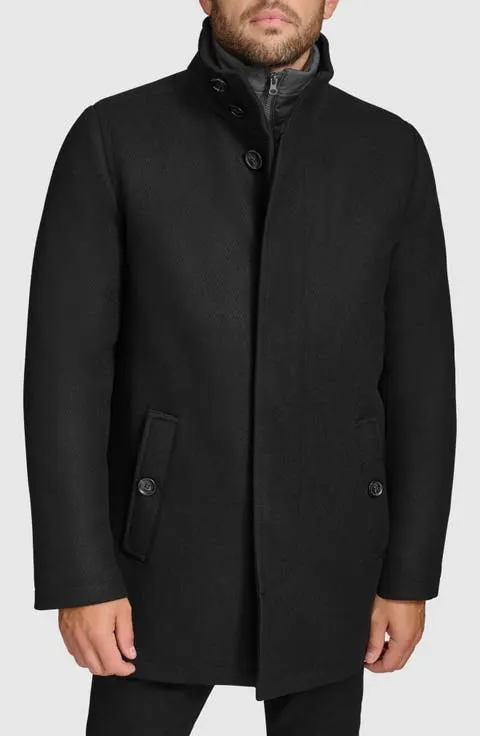Wool Blend Twill Car Coat