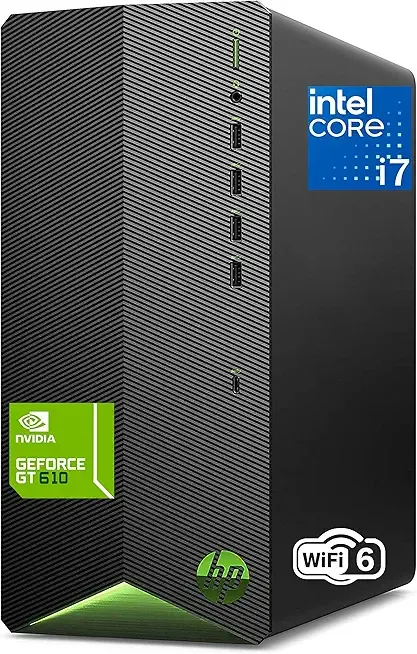 HP Desktop Computers Tower PC, Intel 8-Core i7-11700F, 32GB DDR4 RAM, 1TB PCIe SSD, GeForce GT 610 2GB, WiFi 6 & Bluetooth, HDMI, RJ-45, Keyboard & Mouse, Windows 11 Home, Jet Black