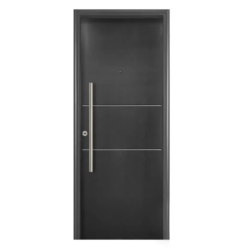 Puerta de exterior acero Primma Plus 1732 grafito 80 x 200 cm derecha