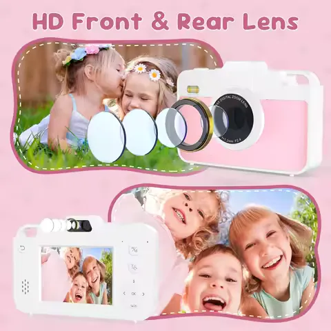 16X 48MP Kids Photography Camera Front Rear Dual Lens Boys Girls Digital Video Recorder Selfie Beginner Camera For Children