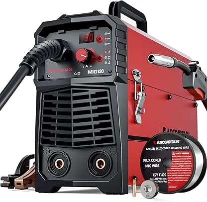 ARCCAPTAIN 130A MIG Welder, 110V Flux Core MIG…