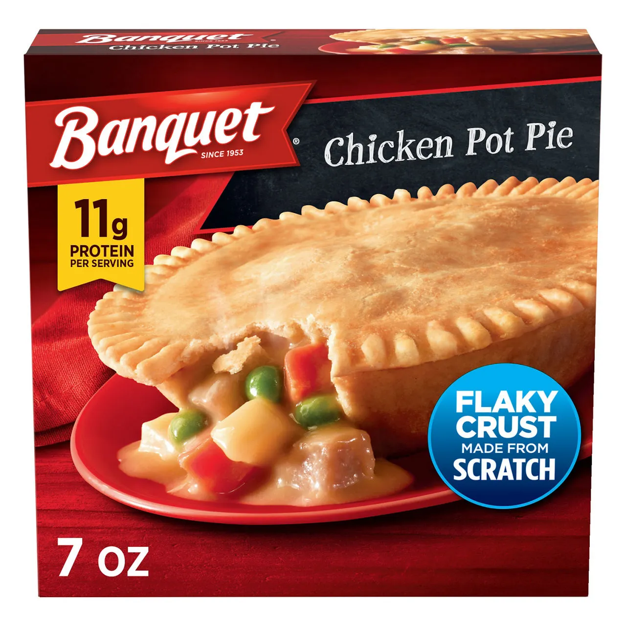 Banquet Chicken Pot Pie, Frozen Meal, 7 oz.