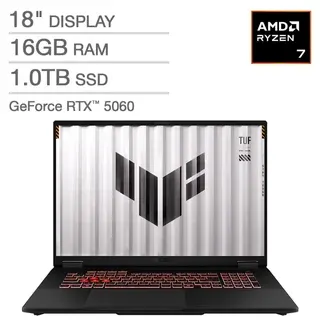 ASUS TUF 18" Gaming Laptop - AMD Ryzen 7 260 - GeForce RTX 5060, FHD+ 144Hz/3ms Display - 16GB RAM, 1TB SSD, Windows 11 Home