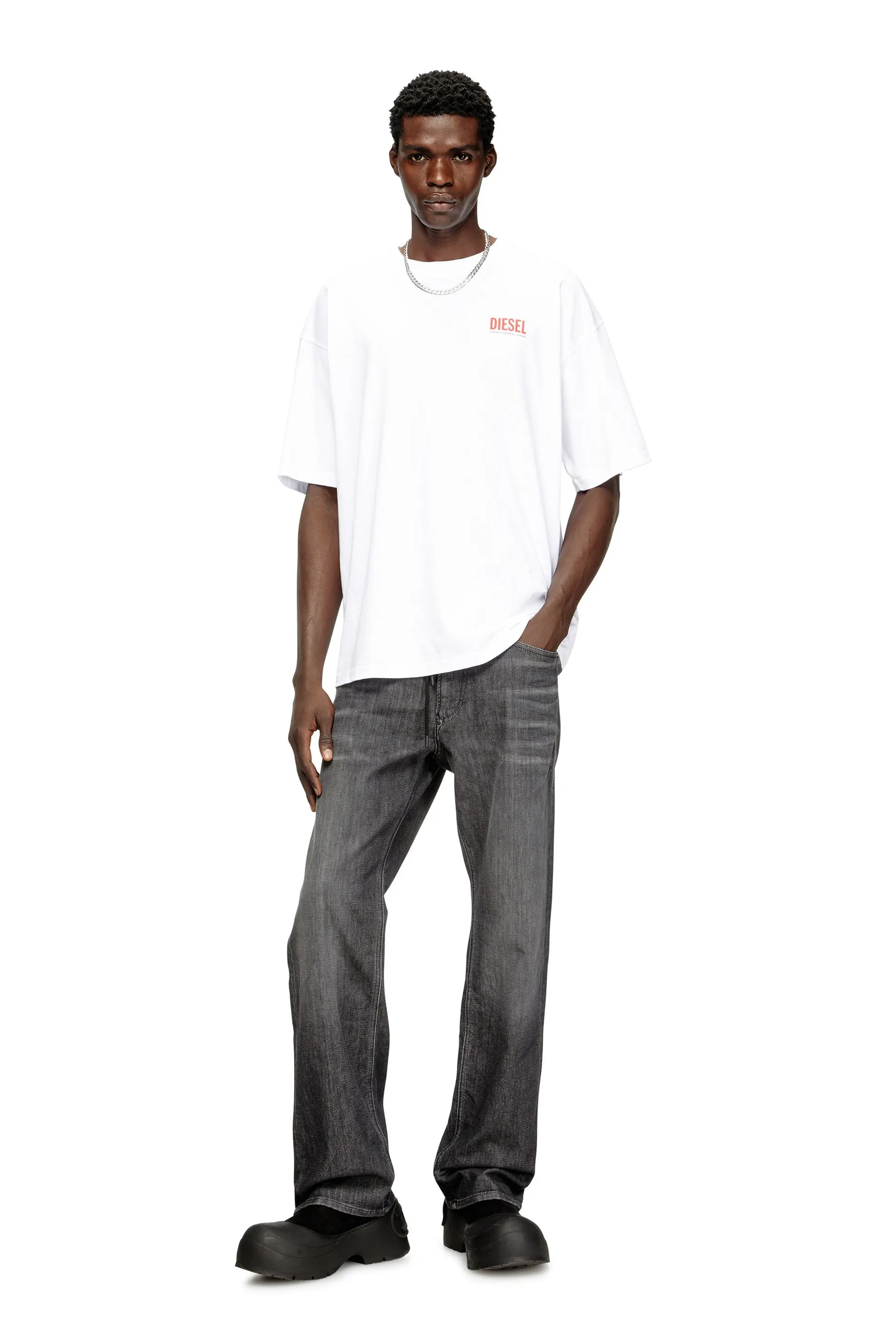 Cotton T-shirt with Diesel Biscotto print