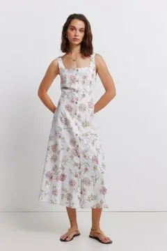 Vestido midi escote cuadrado