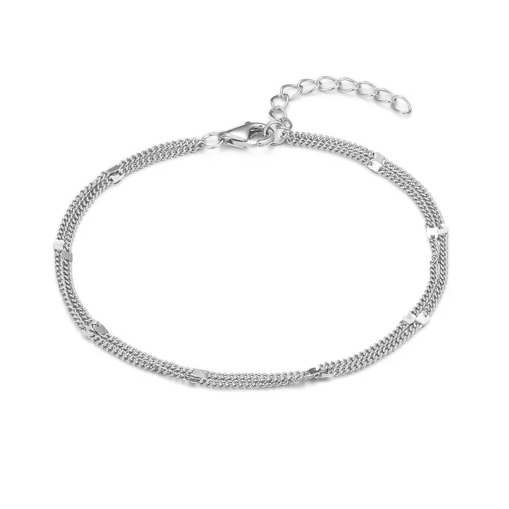 Armband in zilver, schakel met patroon