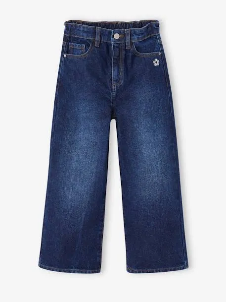 Jean fille large - denim brut