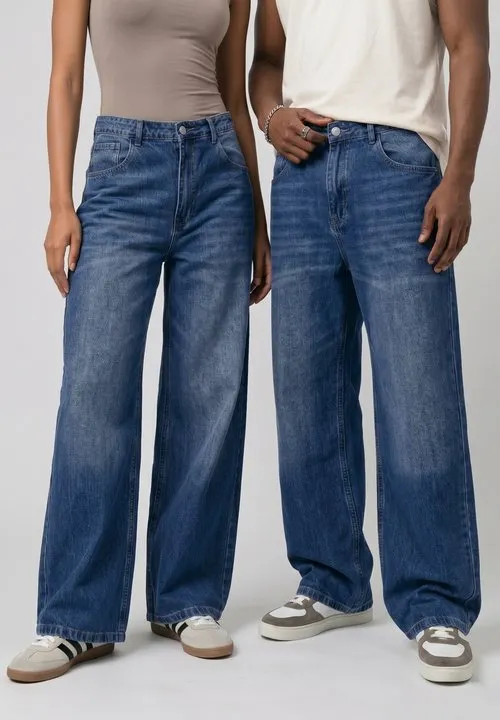 UNISEX - Baggy jeans - blue denim