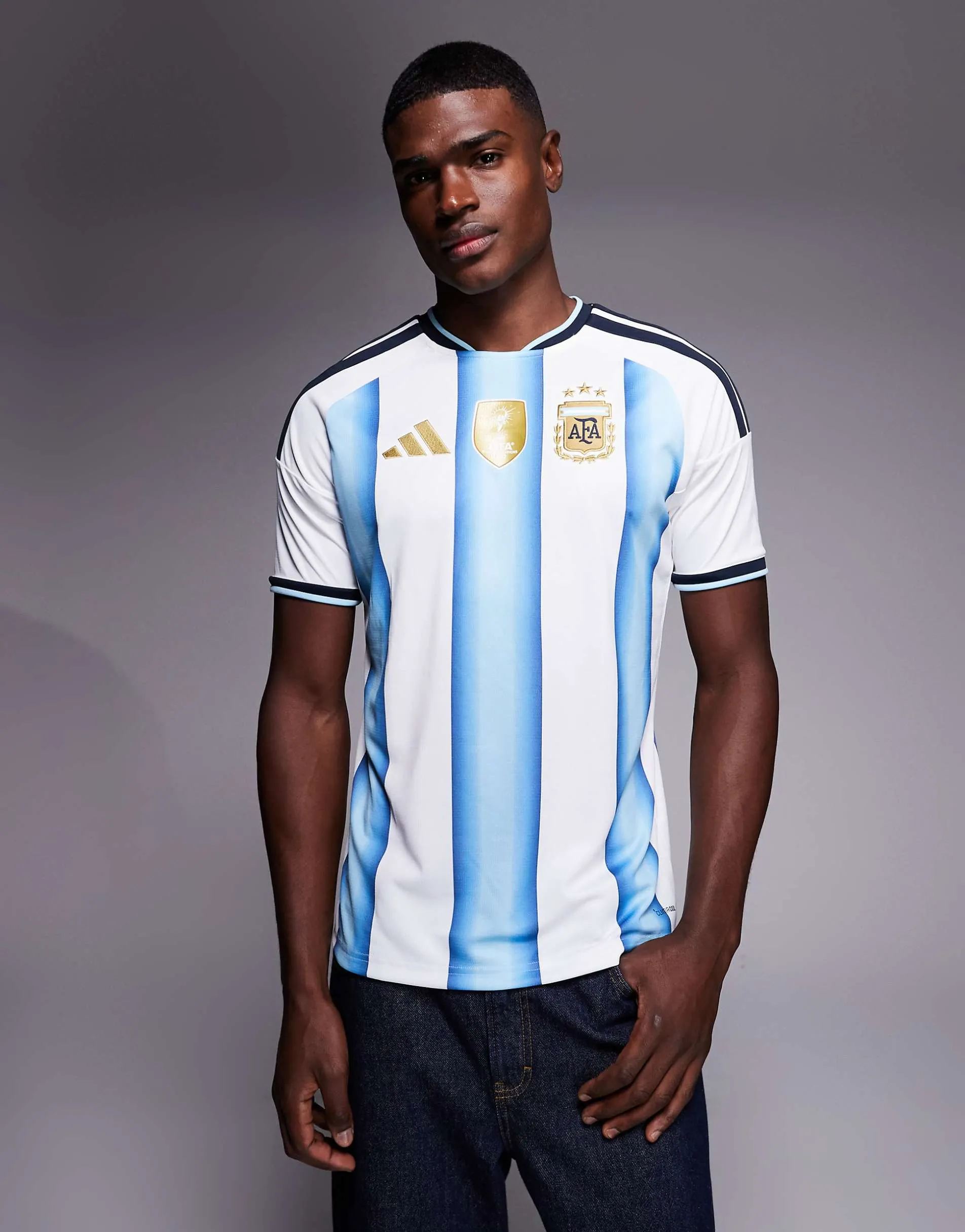 adidas Football Argentina World Cup 26 home shirt in blue stripe