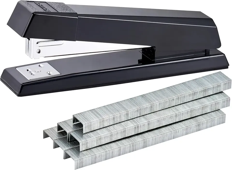 Bostitch Office Stapler, No-Jam Premium for Desktop, Includes 1,250 Staples, Full-Strip, 25 Sheet Capacity, Black