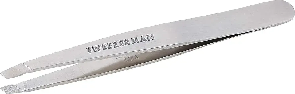 Tweezerman Stainless Steel Slant Tweezer for Eyebrows Silver