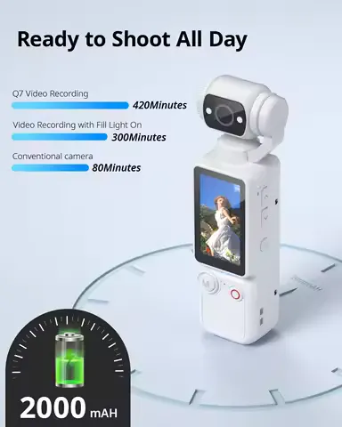2026 New Portable 1MP Digital Camera with 4K Video, 16x Zoom & 180° Rotating Lens - Night Mode, Autofocus, Flash - Supports 32GB SD Card, 2000mAh Battery - Ideal Halloween Christmas Gift - Perfect for Travel & Portraits